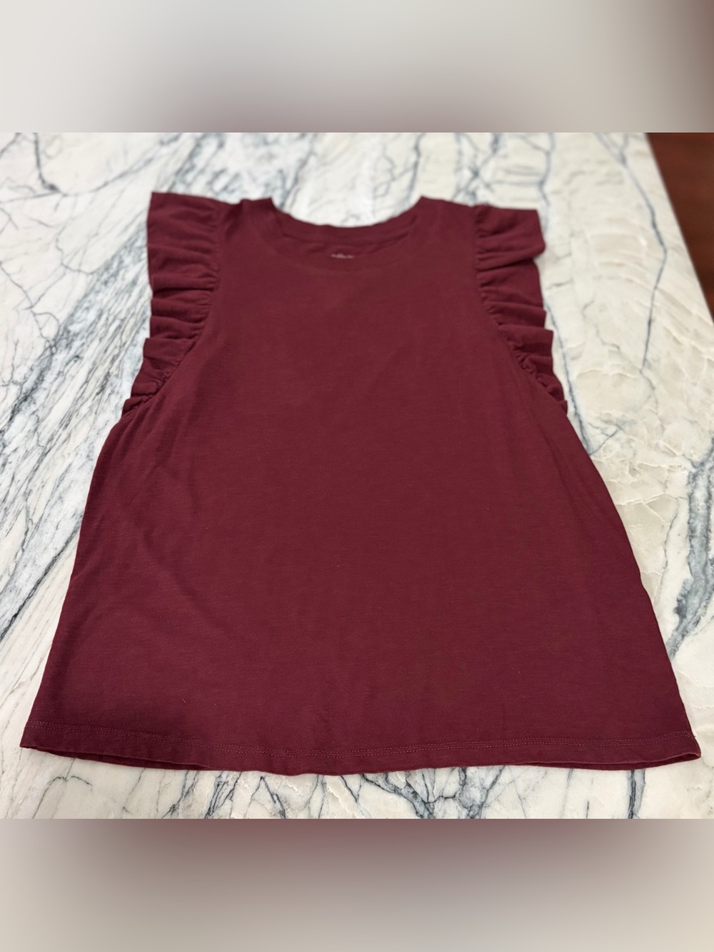 Banana Republic Ruffle Sleeve Tank Top - Burgundy Wine
